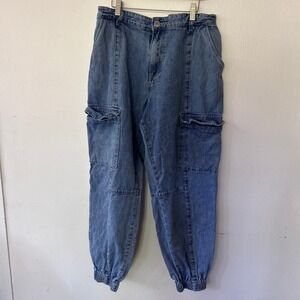 City Chic Cargo Barrel Leg Joggers Womens 14 Elastic Waist Pockets Utility Urban